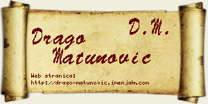 Drago Matunović vizit kartica